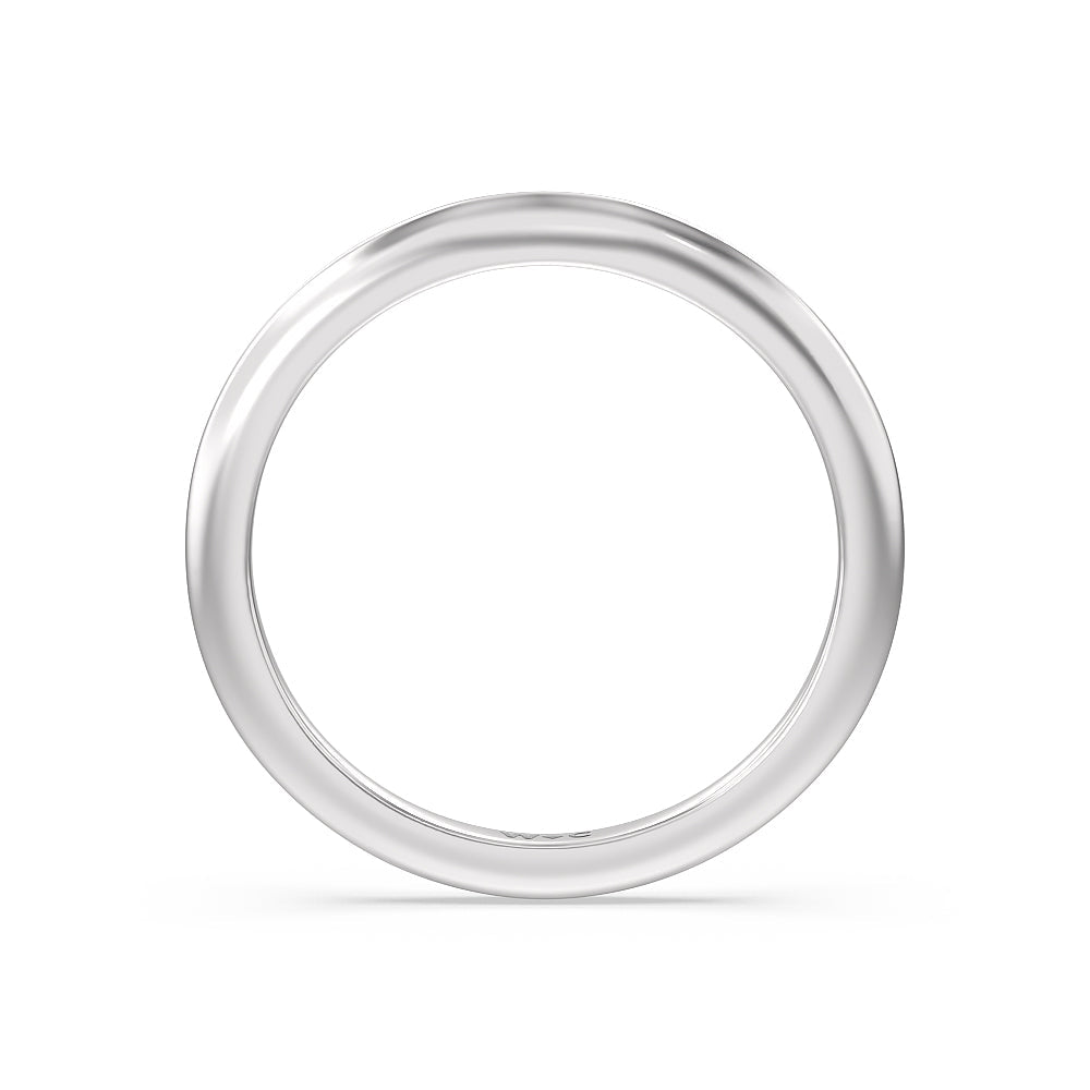 Maxi Classic Four Prong Solitaire Wedding Band with Platinum Cut Diamond in 14KT Platinum view 2
