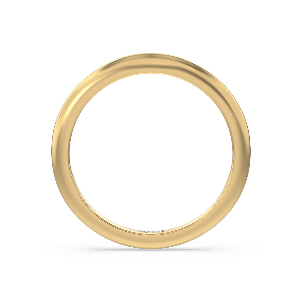 Maxi Classic Four Prong Solitaire Wedding Band with 18KT Yellow Gold Cut Diamond in 14KT Yellow Gold view 2
