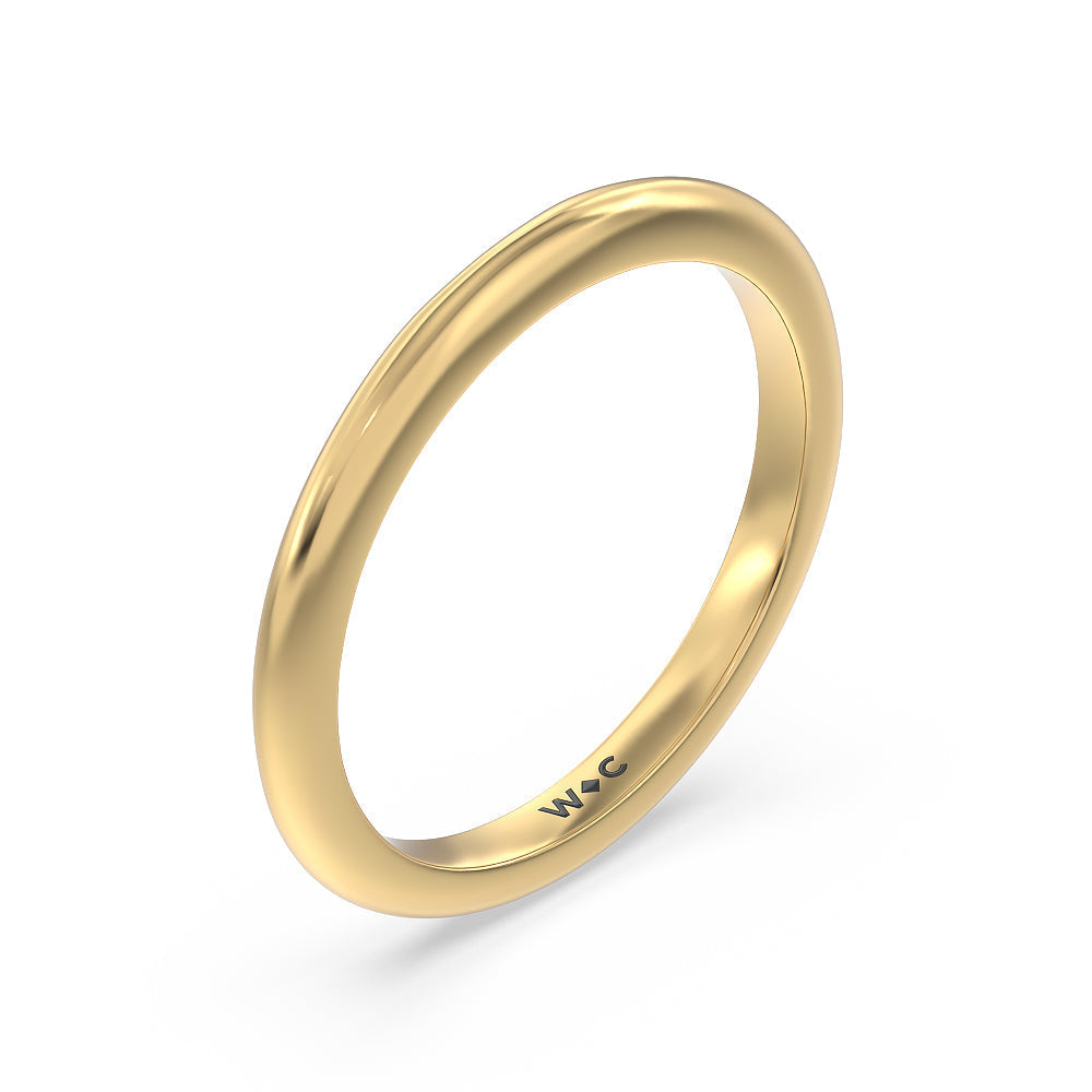Maxi Classic Four Prong Solitaire Wedding Band with 18KT Yellow Gold Cut Diamond in 14KT Yellow Gold view 4

