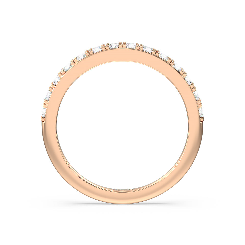 Medi Classic Six Prong Solitaire Diamond Wedding Band with 18KT Rose Gold Cut Diamond in 14KT Rose Gold view 2
