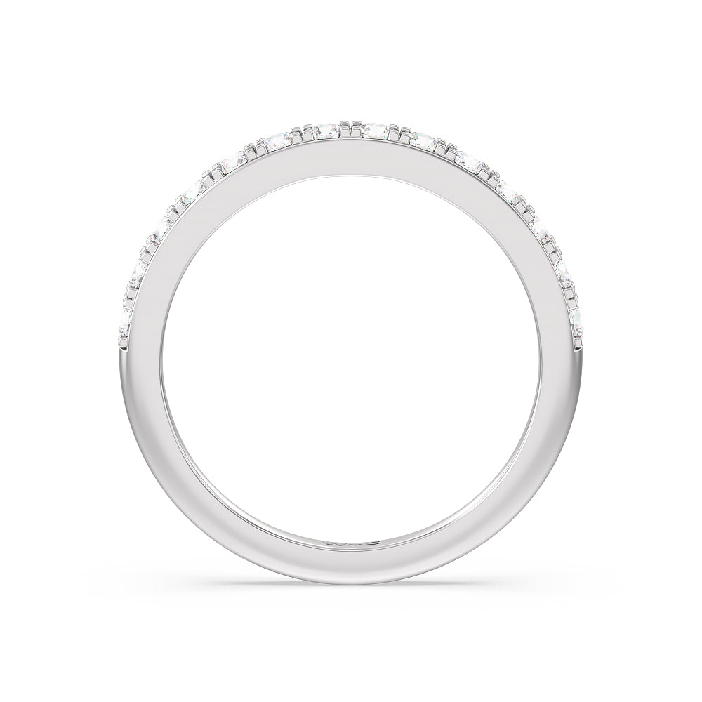 Medi Classic Six Prong Solitaire Diamond Wedding Band with Platinum Cut Diamond in 14KT Platinum view 2
