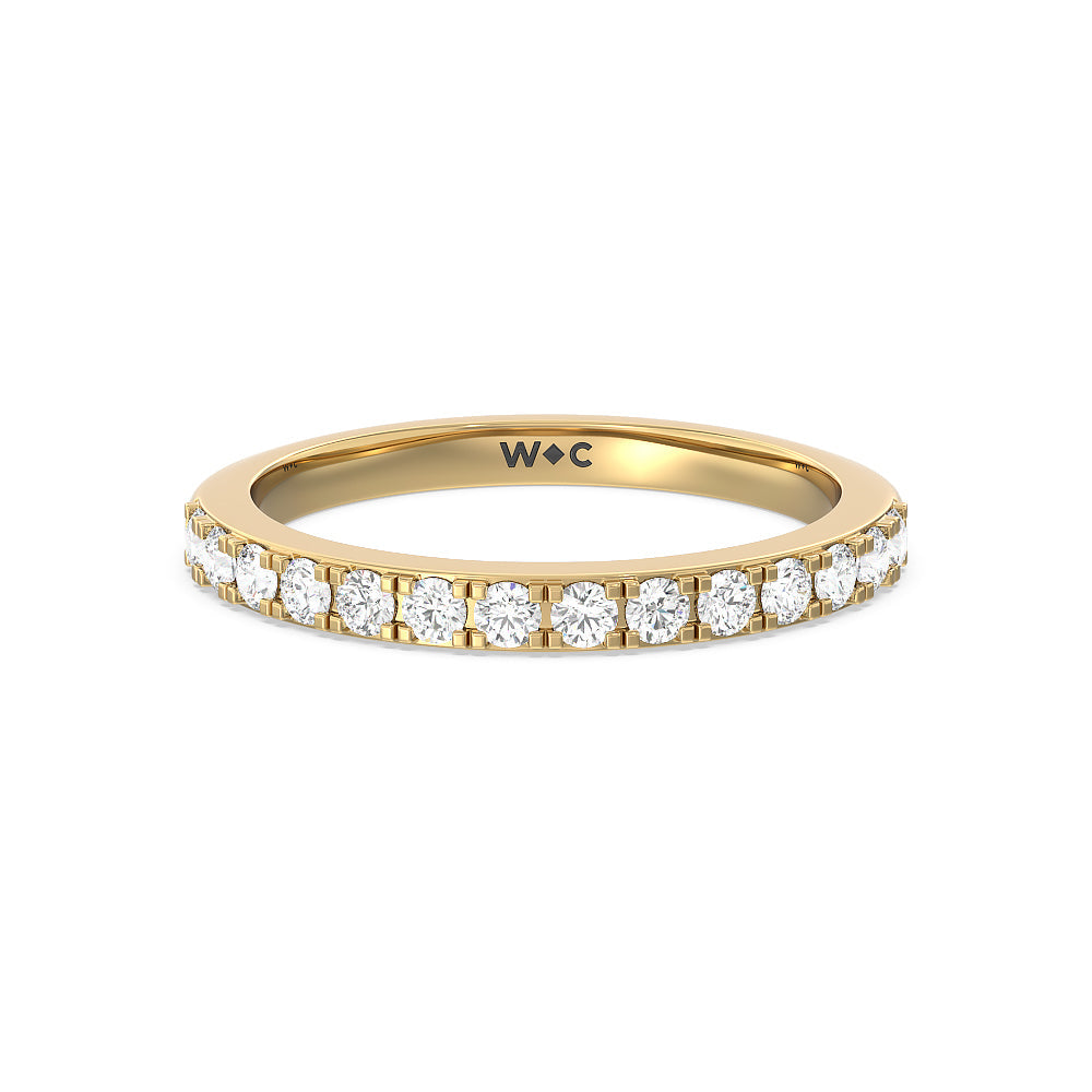 Medi Classic Six Prong Solitaire Diamond Wedding Band with 18KT Yellow Gold Cut Diamond in 14KT Yellow Gold view 1
