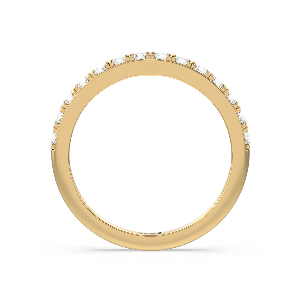 Medi Classic Six Prong Solitaire Diamond Wedding Band with 18KT Yellow Gold Cut Diamond in 14KT Yellow Gold view 2

