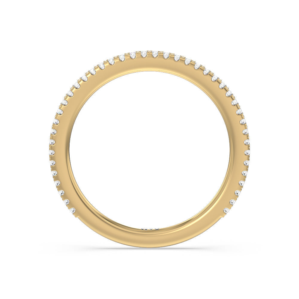 Ara Fine Hidden Halo Diamond Wedding Band with 18KT Yellow Gold Cut Diamond in 14KT Yellow Gold view 2
