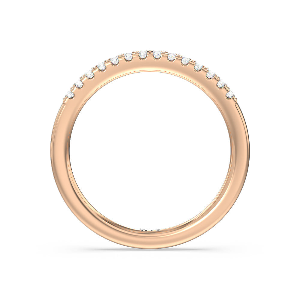 Lyra Hidden Halo Diamond Wedding Band with 18KT Rose Gold Cut Diamond in 14KT Rose Gold view 2
