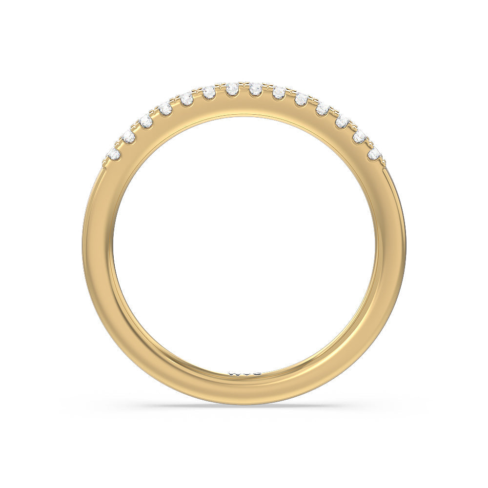 Lyra Hidden Halo Diamond Wedding Band with 18KT Yellow Gold Cut Diamond in 14KT Yellow Gold view 2
