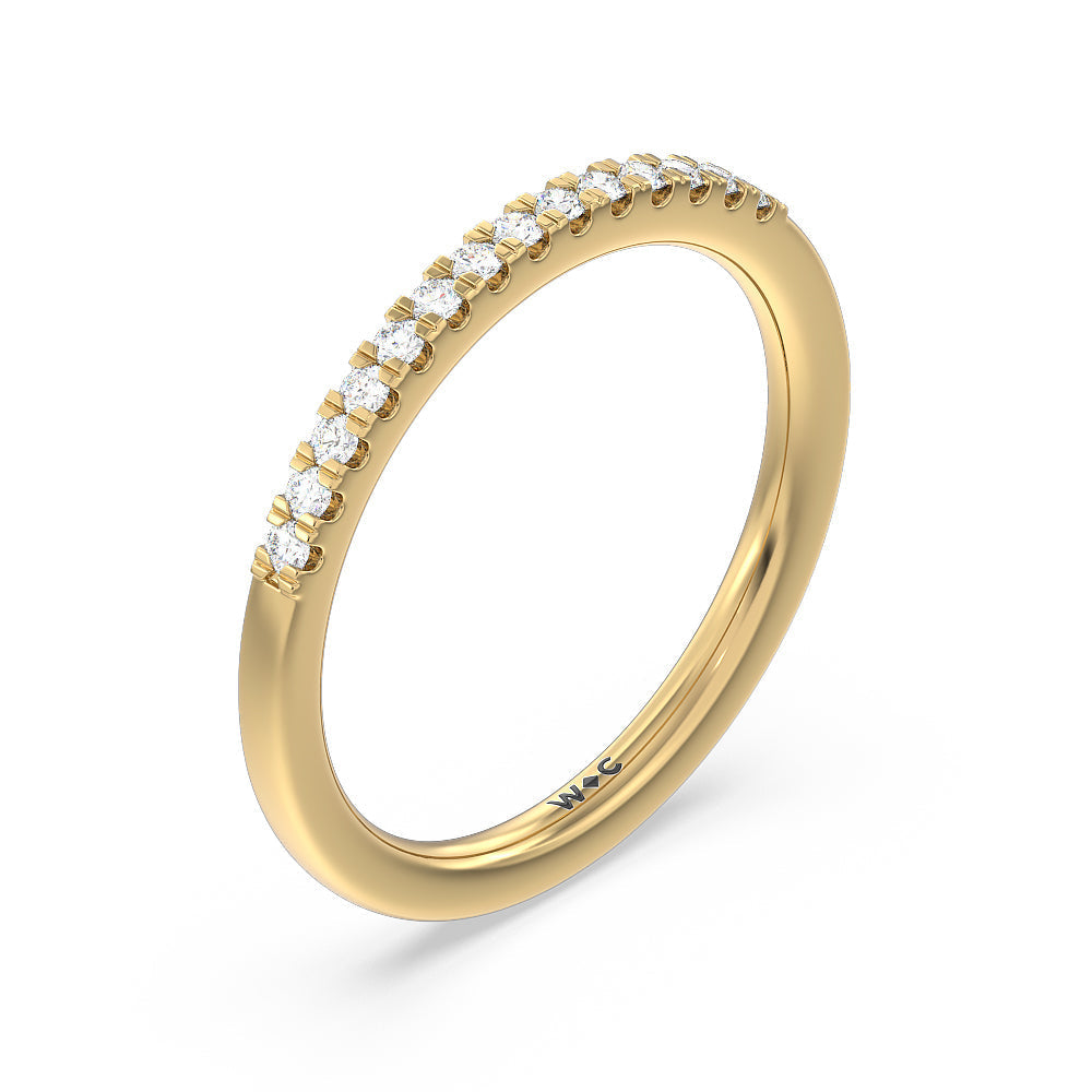 Lyra Hidden Halo Diamond Wedding Band with 18KT Yellow Gold Cut Diamond in 14KT Yellow Gold view 4
