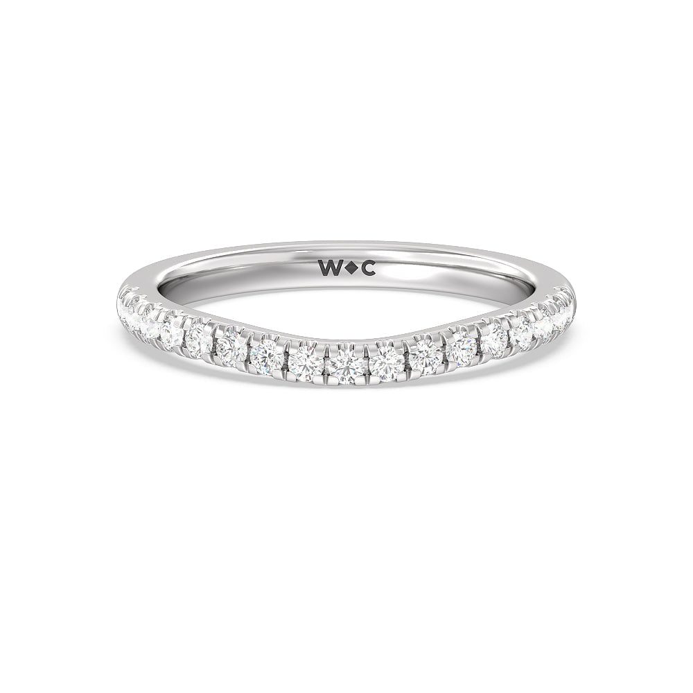 Halo Cathedral Studded Shank Floral Basket Diamond Wedding Band with Platinum Cut Diamond in 14KT Platinum view 1
