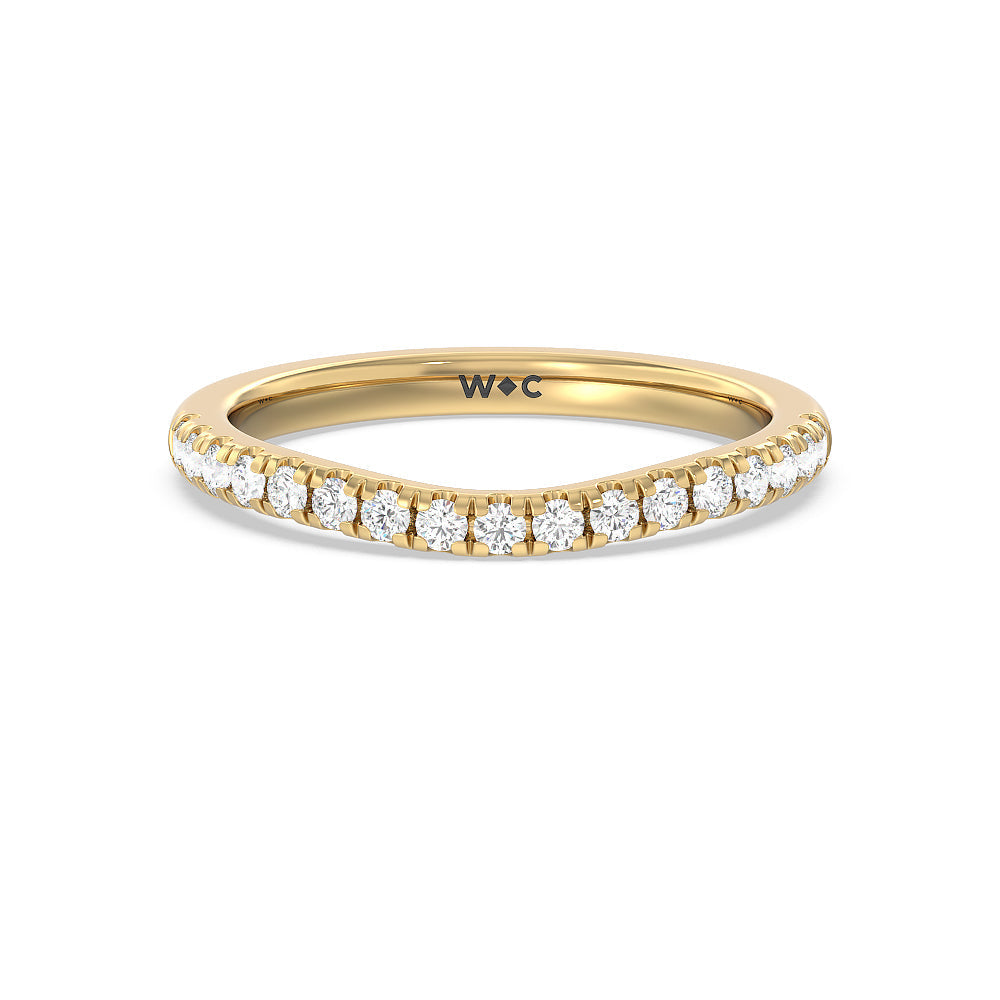 Halo Cathedral Studded Shank Floral Basket Diamond Wedding Band with 18KT Yellow Gold Cut Diamond in 14KT Yellow Gold view 1
