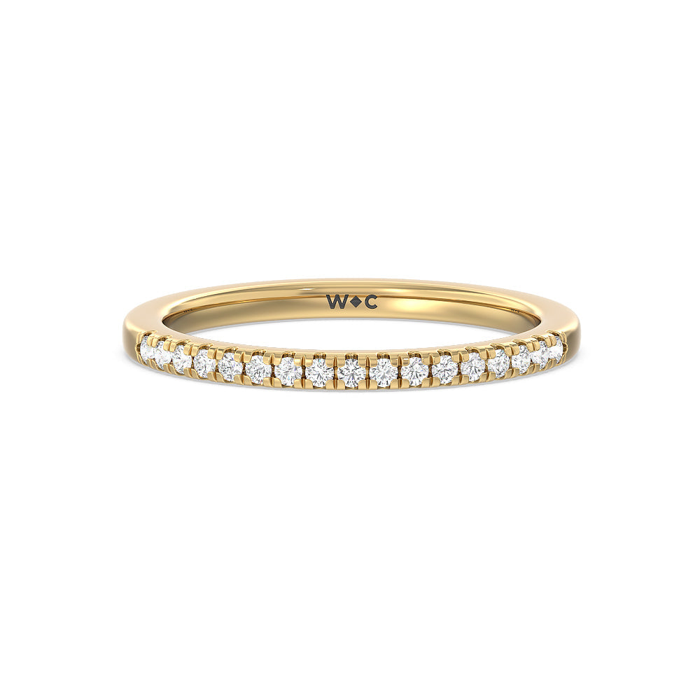 East West Halo Cathedral Wedding Band with 18KT Yellow Gold Cut Diamond in 14KT Yellow Gold view 1

