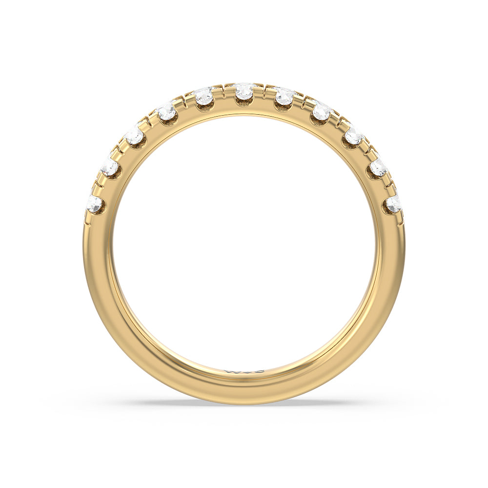 Broad Halo Cathedral Wedding Band with 18KT Yellow Gold Cut Diamond in 14KT Yellow Gold view 4
