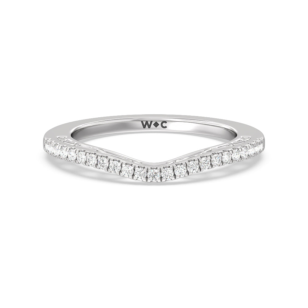 The San Francisco Diamond Wedding Band with Platinum Cut Diamond in 14KT Platinum view 1
