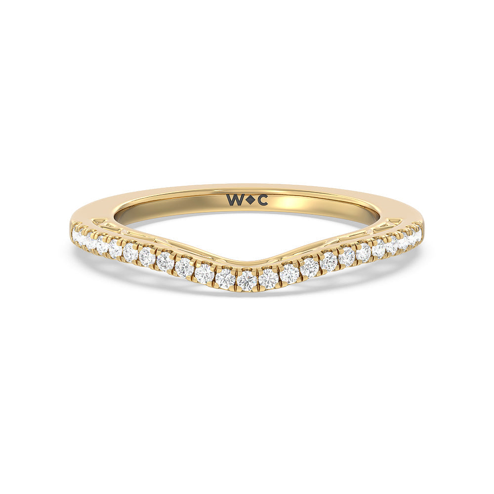 The San Francisco Diamond Wedding Band with 18KT Yellow Gold Cut Diamond in 14KT Yellow Gold view 1
