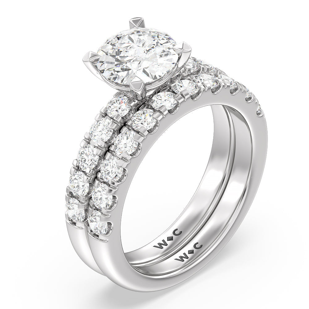 Luxe Classic Solitaire Broad Band Diamond Wedding Band with Platinum Cut Diamond in 14KT Platinum view 3
