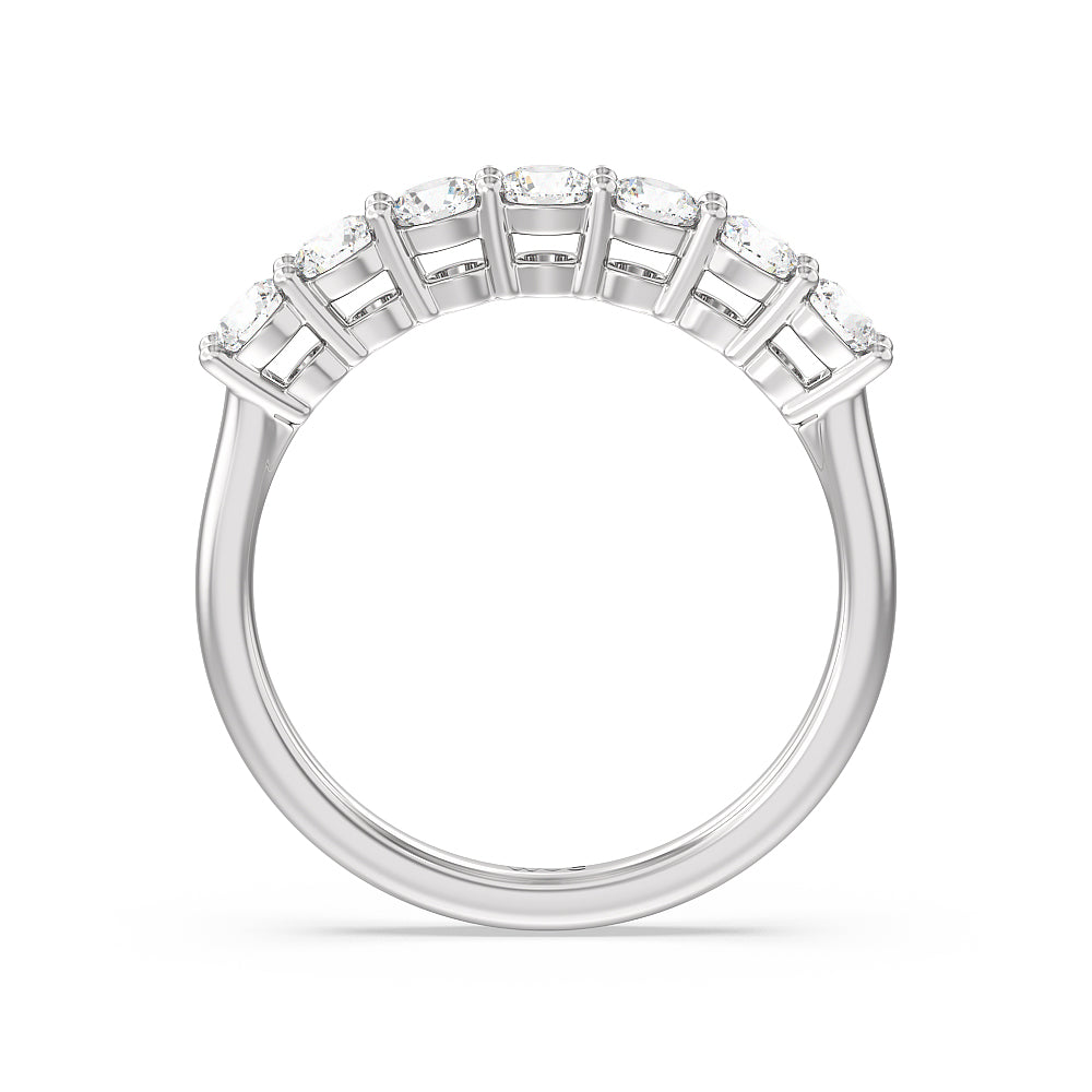 Seven Stone Round Brilliant Cut Diamond Ring (G/H SI+) with Platinum / Natural / 1 Cut Diamond in 14KT Platinum / Natural / 1 view 2

