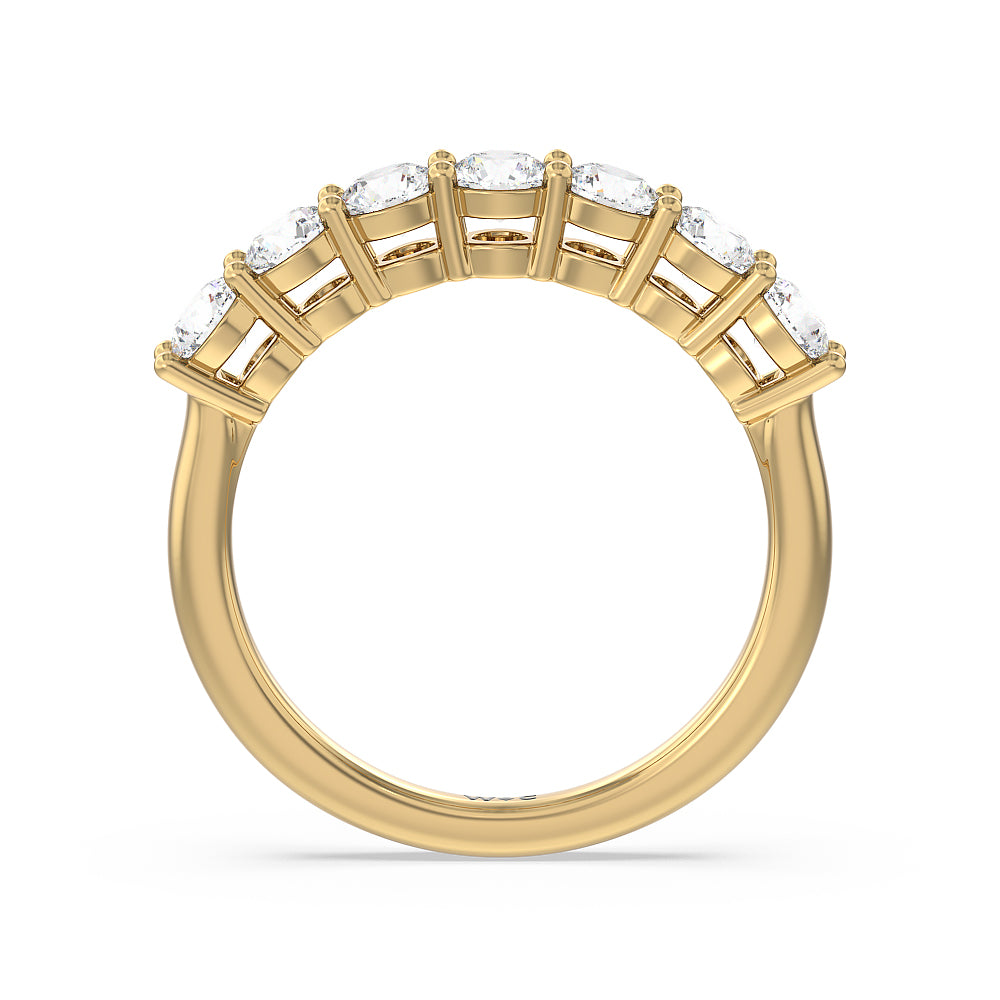 Seven Stone Round Brilliant Cut Diamond Ring (G/H SI+) with 18KT Yellow Gold / Natural / 1 1/2 Cut Diamond in 14KT Yellow Gold / Natural / 1 1/2 view 2
