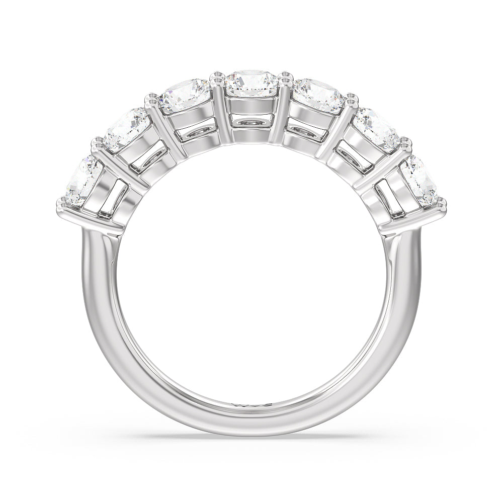 Seven Stone Round Brilliant Cut Diamond Ring (G/H SI+) with Platinum / Natural / 2 Cut Diamond in 14KT Platinum / Natural / 2 view 2
