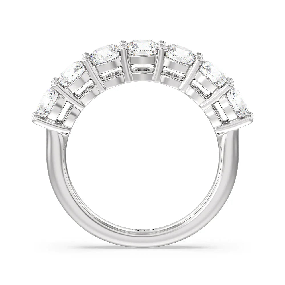 Seven Stone Round Brilliant Cut Diamond Ring (E+ VS+) with Platinum / Lab / 2 Cut Diamond in 14KT Platinum / Lab / 2 view 2
