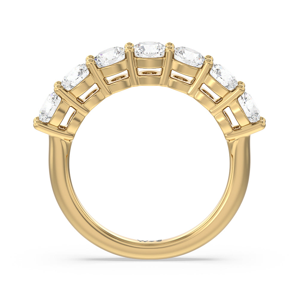Seven Stone Round Brilliant Cut Diamond Ring (G/H SI+) with 18KT Yellow Gold / Natural / 2 Cut Diamond in 14KT Yellow Gold / Natural / 2 view 2

