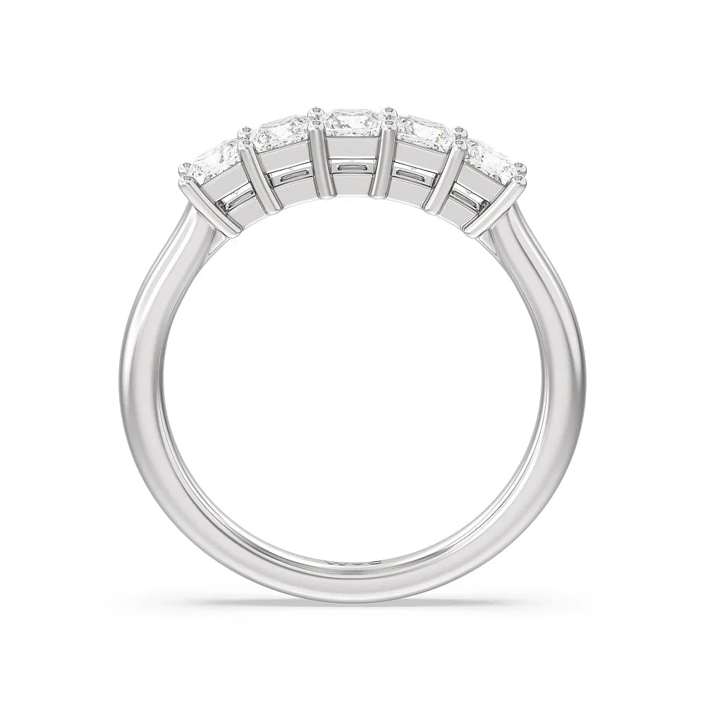 Five Stone Princess Cut Diamond Ring (E+ VS+) with Platinum / Lab / 1 Cut Diamond in 14KT Platinum / Lab / 1 view 2
