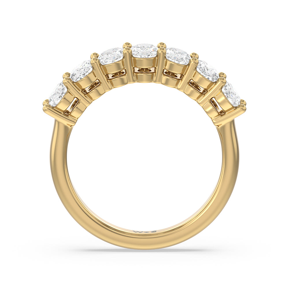 Seven Stone Oval Cut Diamond Ring with 18KT Yellow Gold / Natural / 2 Cut Diamond in 14KT Yellow Gold / Natural / 2 view 2
