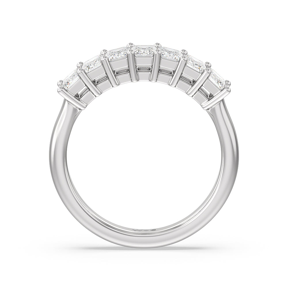 Seven Stone Emerald Cut Diamond Ring (G/H SI+) with Platinum / Natural / 1 1/2 Cut Diamond in 14KT Platinum / Natural / 1 1/2 view 2
