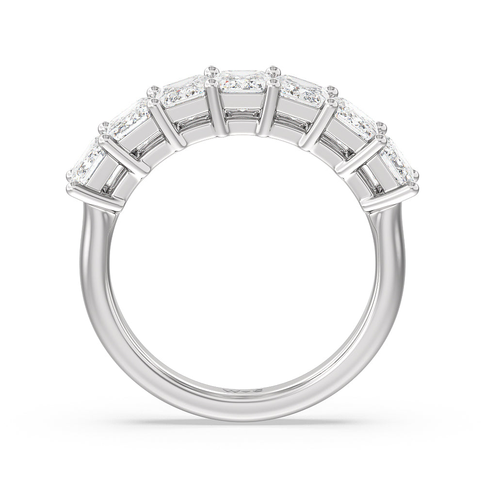 Seven Stone Emerald Cut Diamond Ring (G/H SI+) with Platinum / Natural / 2 Cut Diamond in 14KT Platinum / Natural / 2 view 2
