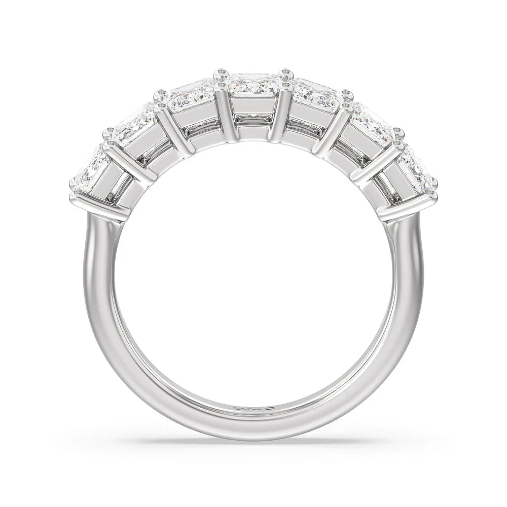 Seven Stone Emerald Cut Diamond Ring (E+ VS+) with Platinum / Lab / 2 Cut Diamond in 14KT Platinum / Lab / 2 view 2
