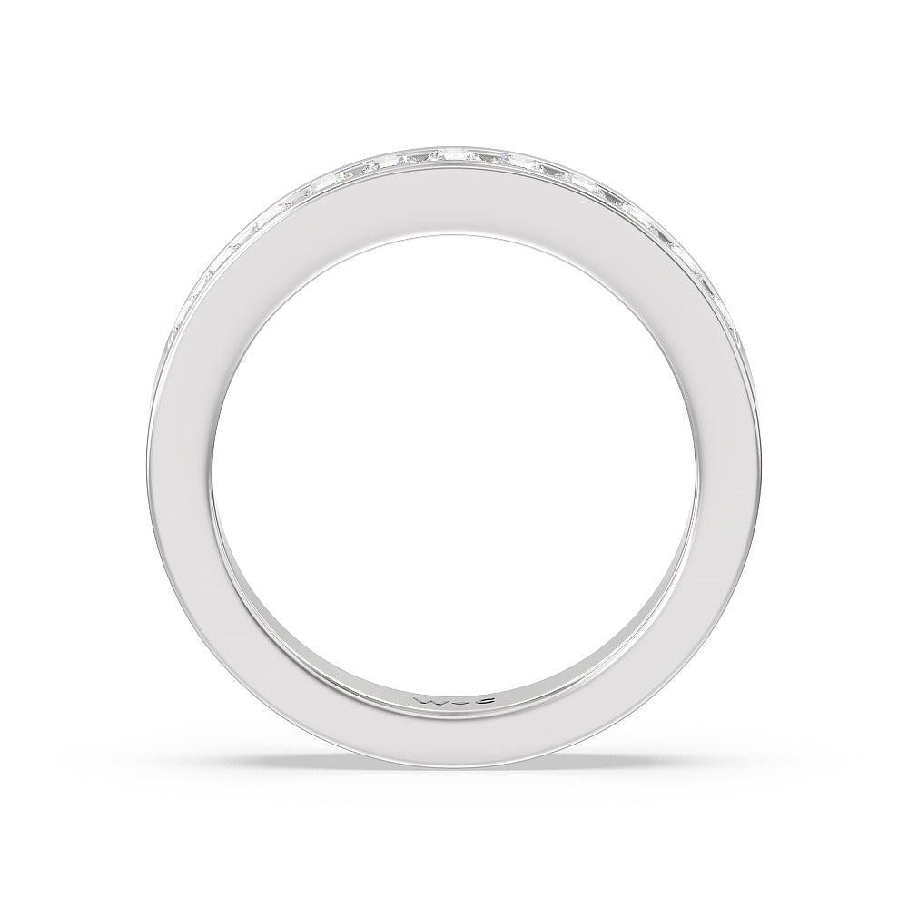 Round Brilliant Cut Diamond Channel Set Band with Platinum / Natural / 1/2 Cut Diamond in 14KT Platinum / Natural / 1/2 view 2
