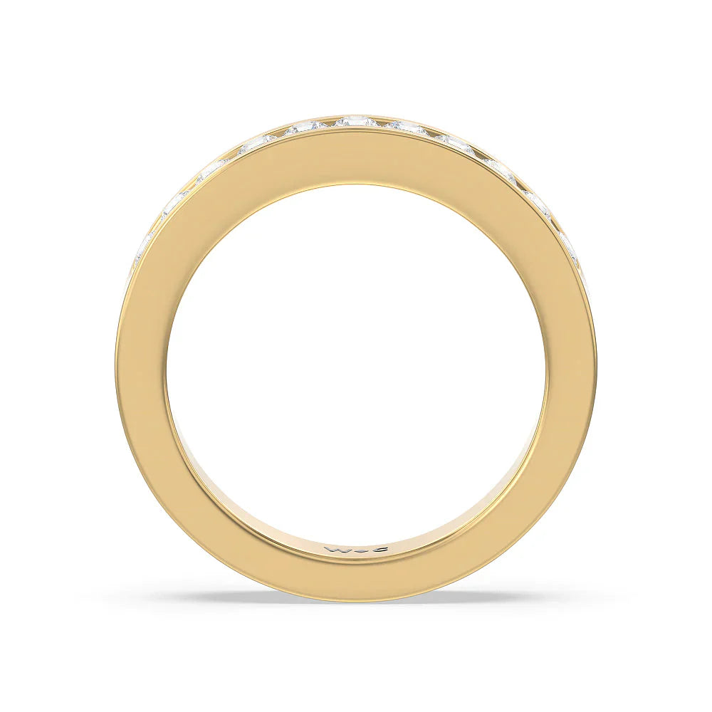 Round Brilliant Cut Diamond Channel Set Band (E+ VS+) with 18KT Yellow Gold / Lab / 1/2 Cut Diamond in 14KT Yellow Gold / Lab / 1/2 view 2
