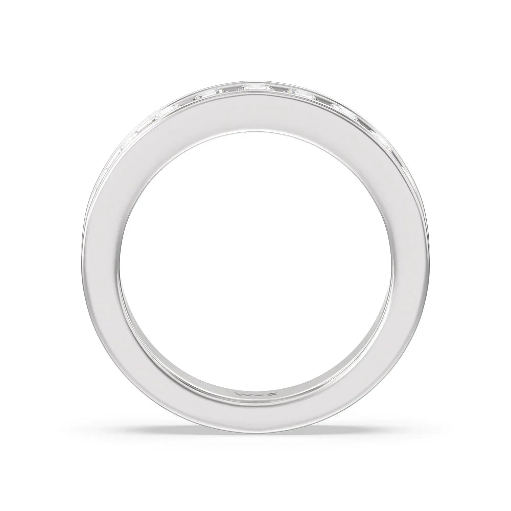 Round Brilliant Cut Diamond Channel Set Band (E+ VS+) with Platinum / Lab / 1 Cut Diamond in 14KT Platinum / Lab / 1 view 2
