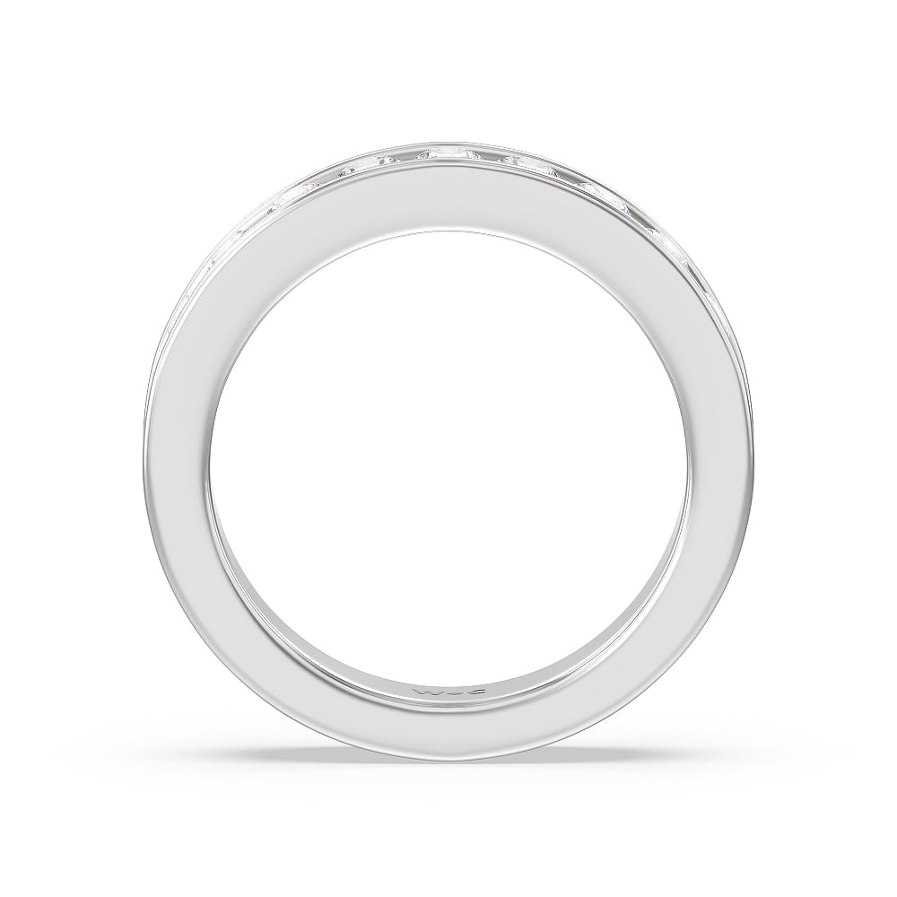 Round Brilliant Cut Diamond Channel Set Band with Platinum / Natural / 1 Cut Diamond in 14KT Platinum / Natural / 1 view 2
