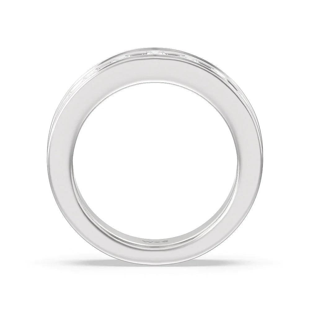 Round Brilliant Cut Diamond Channel Set Band (E+ VS+) with Platinum / Lab / 2 Cut Diamond in 14KT Platinum / Lab / 2 view 2
