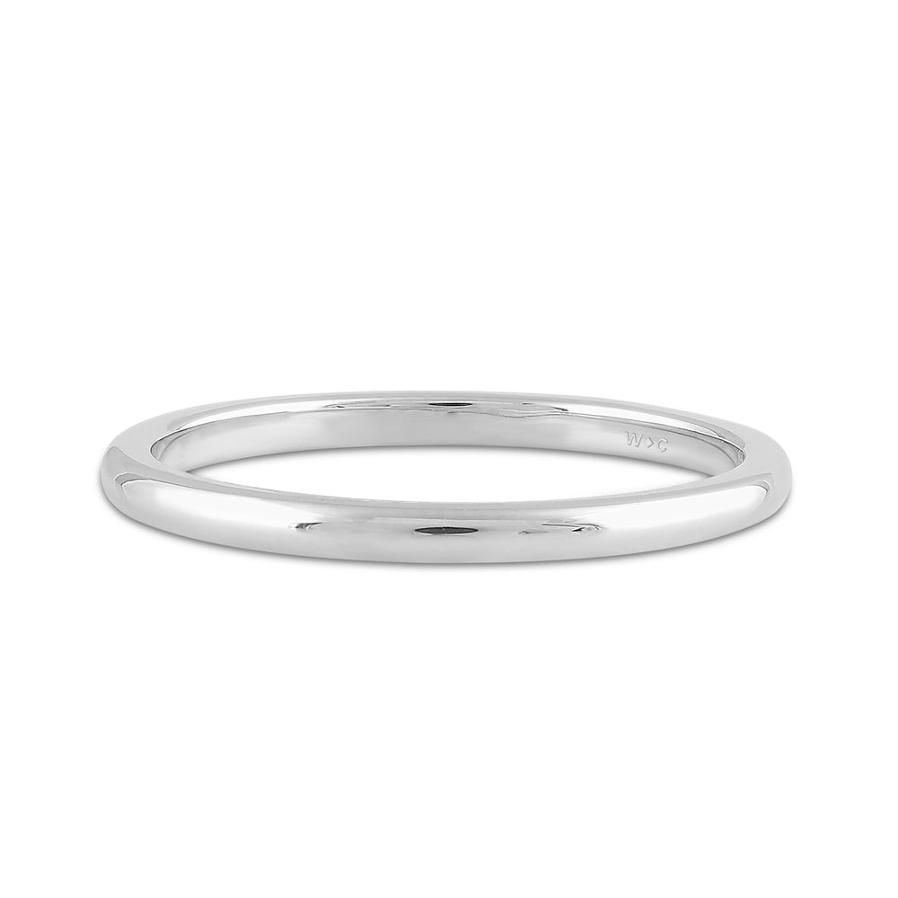 Women's Low Dome Comfort Fit Band with 14KT White Gold / 1.5 Cut Diamond in 14KT White Gold / 1.5 view 1
