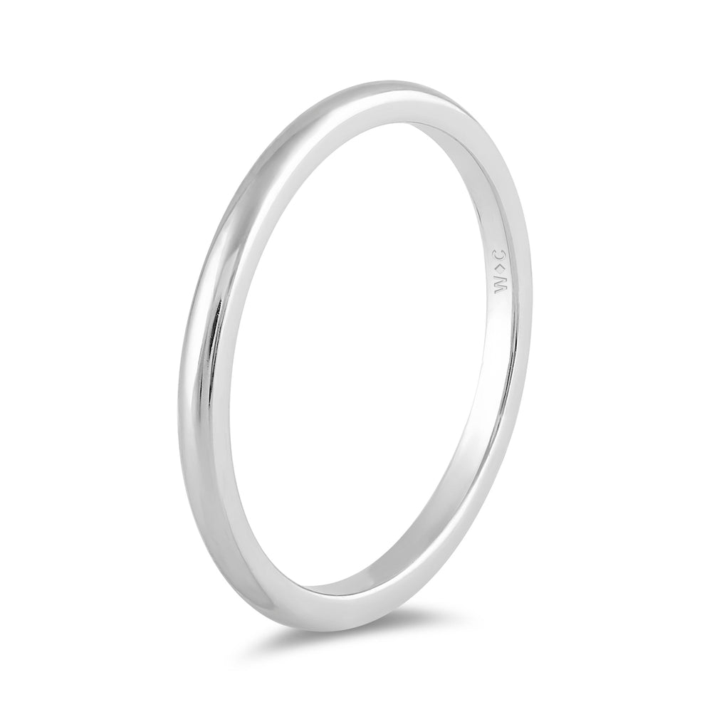 Women's Low Dome Comfort Fit Band with 14KT White Gold / 1.5 Cut Diamond in 14KT White Gold / 1.5 view 6
