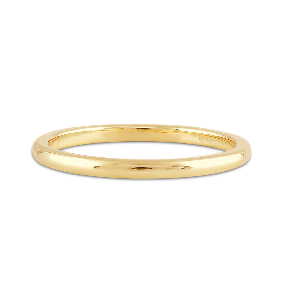 Women's Low Dome Comfort Fit Band with 14KT Yellow Gold / 1.5 Cut Diamond in 14KT Yellow Gold / 1.5 view 1
