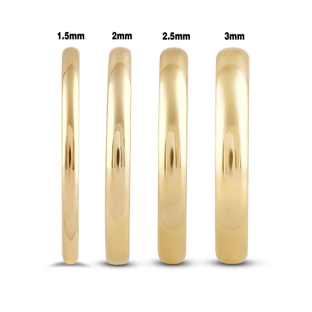 Women's Low Dome Comfort Fit Band with 14KT Yellow Gold / 1.5 Cut Diamond in 14KT Yellow Gold / 1.5 view 5

