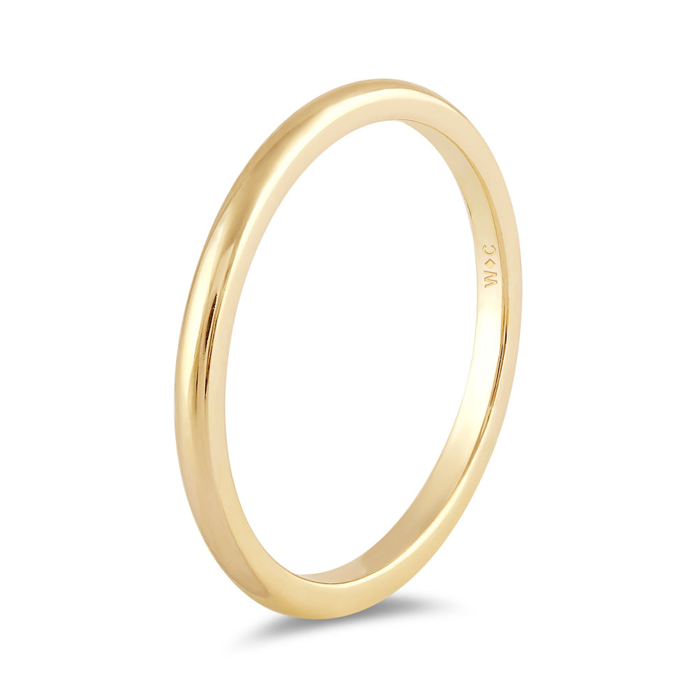 Women's Low Dome Comfort Fit Band with 14KT Yellow Gold / 1.5 Cut Diamond in 14KT Yellow Gold / 1.5 view 6
