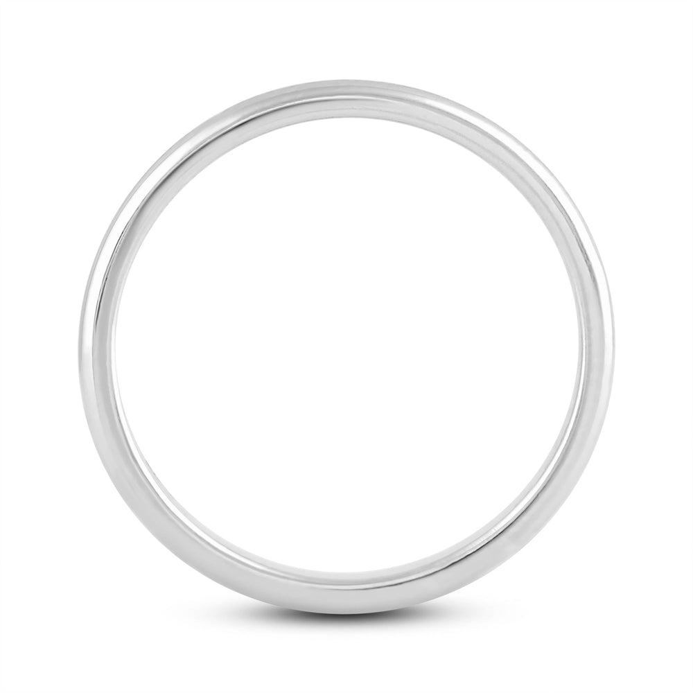 Women's Low Dome Comfort Fit Band with 14KT White Gold / 2 Cut Diamond in 14KT White Gold / 2 view 4
