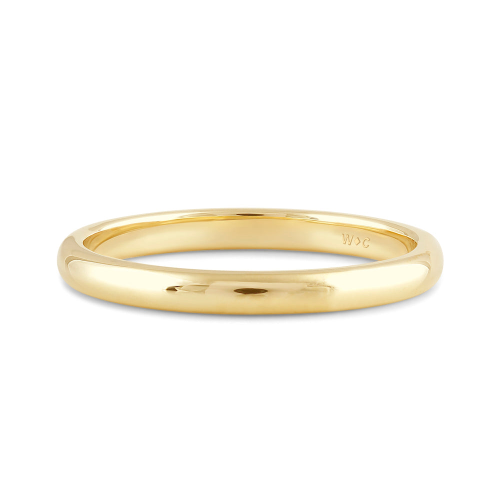 Women's Low Dome Comfort Fit Band with 14KT Yellow Gold / 2 Cut Diamond in 14KT Yellow Gold / 2 view 1
