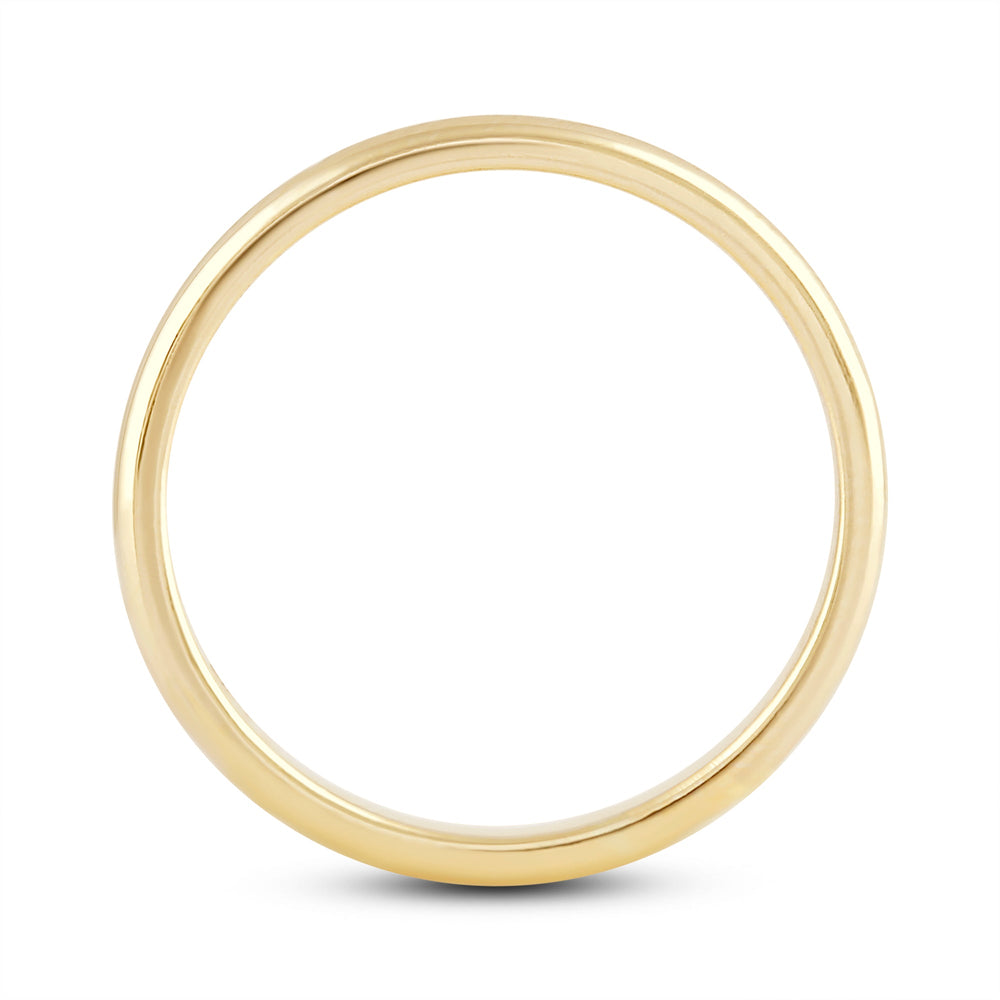 Women's Low Dome Comfort Fit Band with 14KT Yellow Gold / 2 Cut Diamond in 14KT Yellow Gold / 2 view 4
