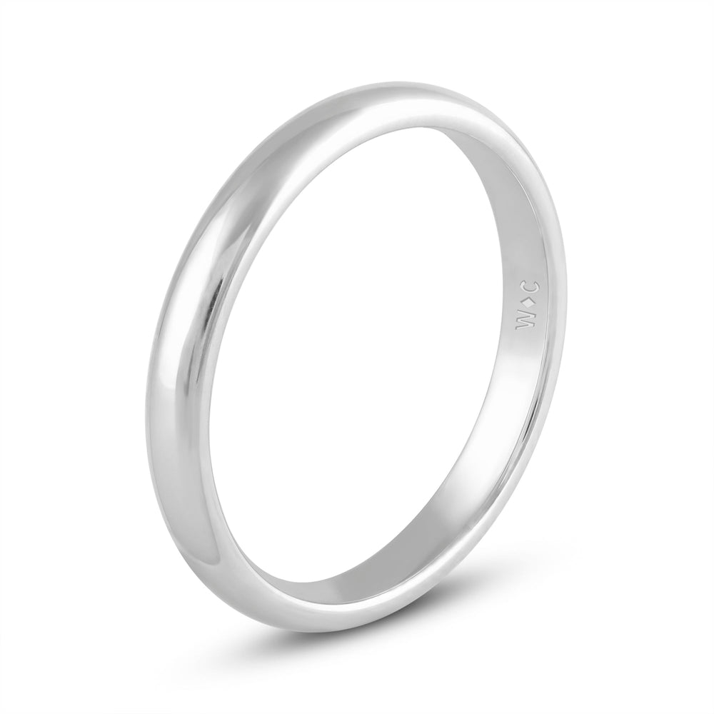 Women's Low Dome Comfort Fit Band with 14KT White Gold / 2.5 Cut Diamond in 14KT White Gold / 2.5 view 6
