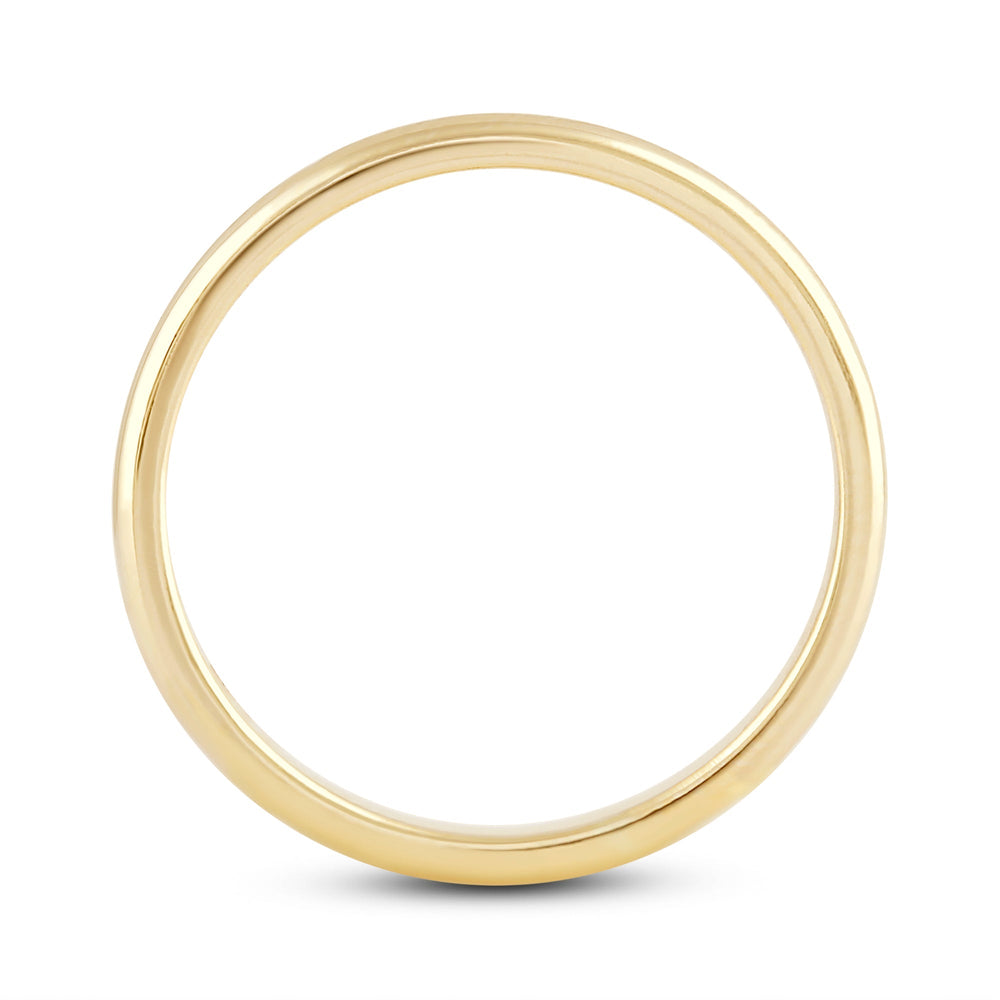 Women's Low Dome Comfort Fit Band with 14KT Yellow Gold / 2.5 Cut Diamond in 14KT Yellow Gold / 2.5 view 4
