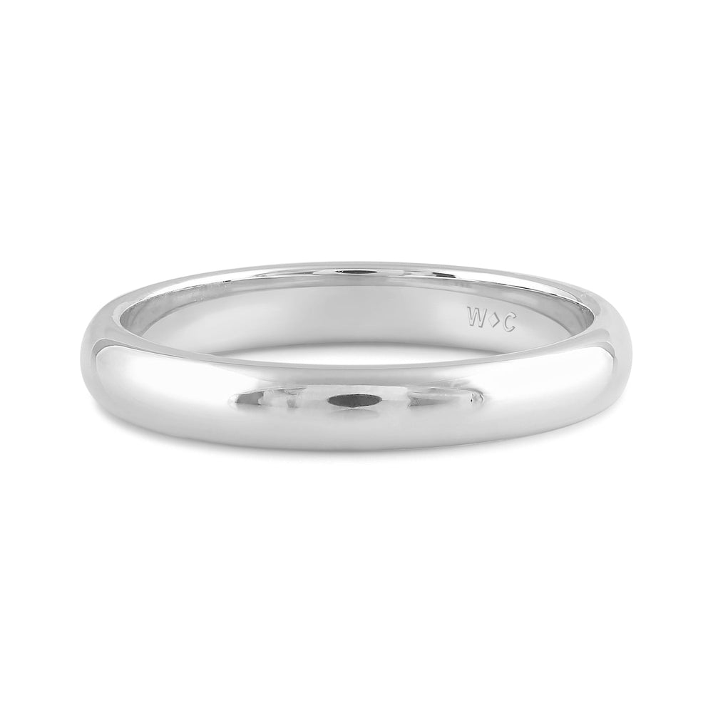 Women's Low Dome Comfort Fit Band with 14KT White Gold / 3 Cut Diamond in 14KT White Gold / 3 view 1

