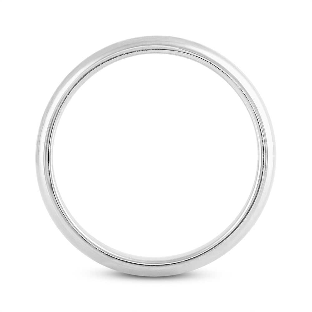 Women's Low Dome Comfort Fit Band with 14KT White Gold / 3 Cut Diamond in 14KT White Gold / 3 view 4
