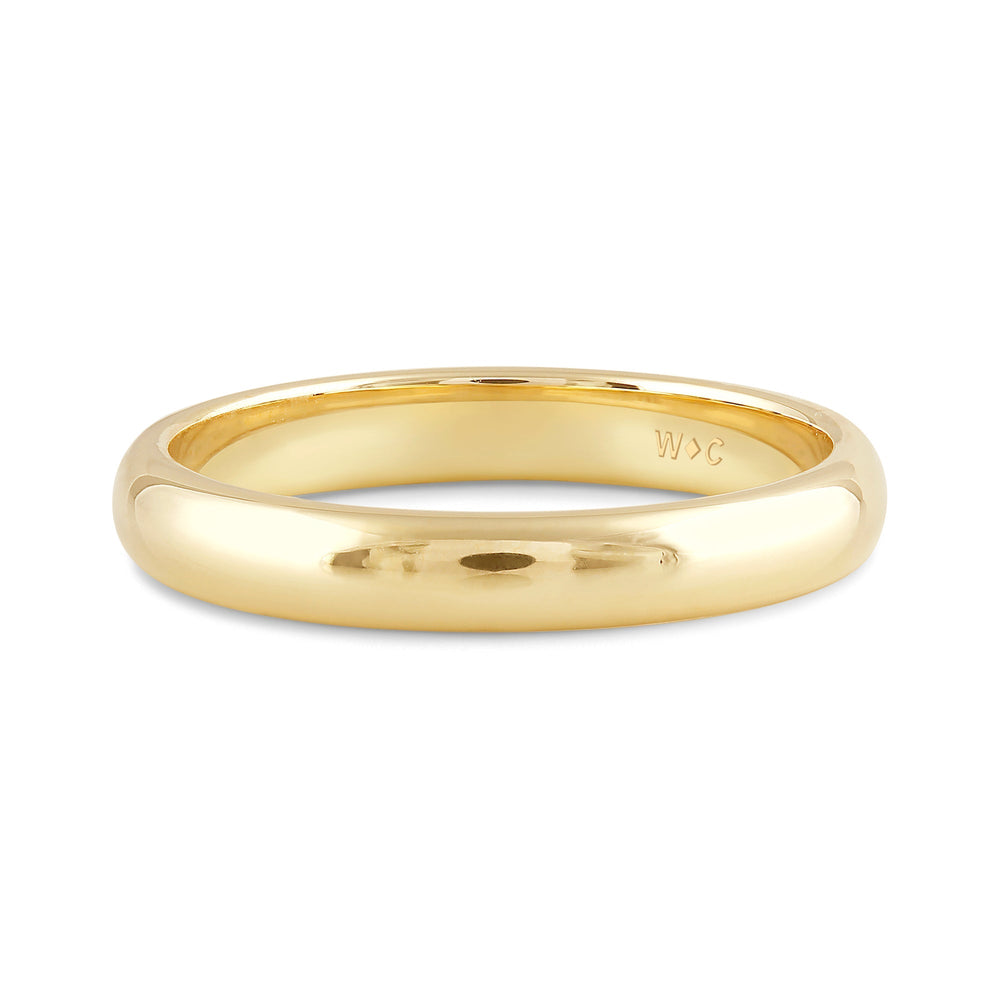 Women's Low Dome Comfort Fit Band with 14KT Yellow Gold / 3 Cut Diamond in 14KT Yellow Gold / 3 view 1
