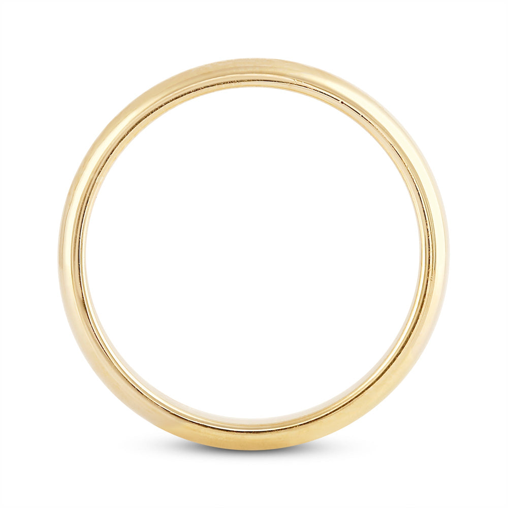 Women's Low Dome Comfort Fit Band with 14KT Yellow Gold / 3 Cut Diamond in 14KT Yellow Gold / 3 view 4
