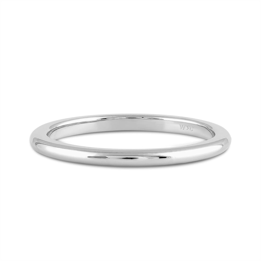 Women's High Dome Comfort Fit Band with 14KT White Gold / 1.5 Cut Diamond in 14KT White Gold / 1.5 view 1
