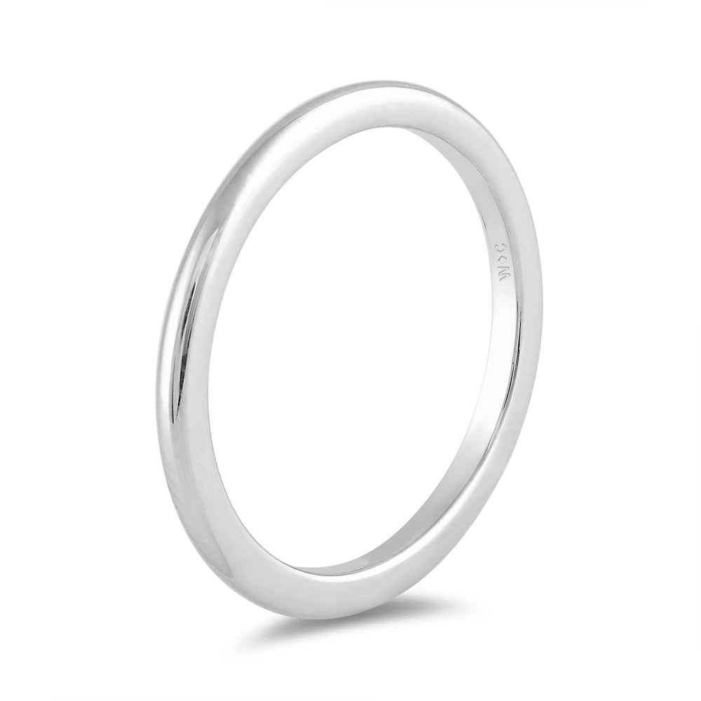 Women's High Dome Comfort Fit Band with 14KT White Gold / 1.5 Cut Diamond in 14KT White Gold / 1.5 view 6
