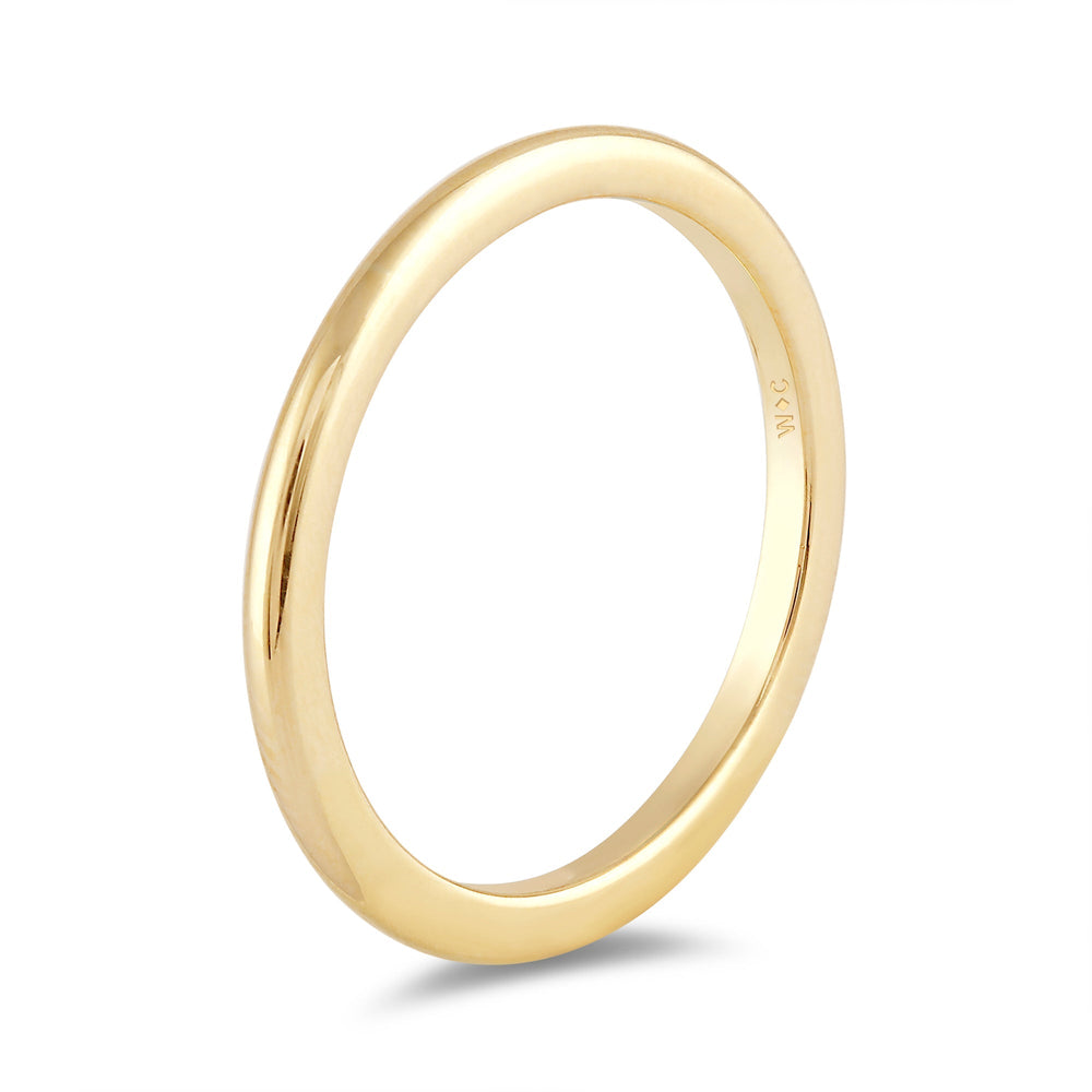 Women's High Dome Comfort Fit Band with 14KT Yellow Gold / 1.5 Cut Diamond in 14KT Yellow Gold / 1.5 view 6
